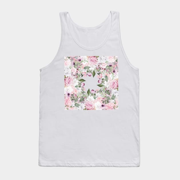 Floral Pretty Victorian Illustration Design Tank Top by DankFutura